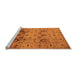 Sideview of Machine Washable Oriental Orange Traditional Area Rugs, wshurb1066org