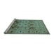 Sideview of Machine Washable Oriental Light Blue Traditional Rug, wshurb1066lblu