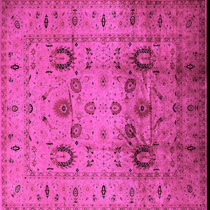 Square Oriental Pink Traditional Rug, urb1066pnk