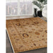 Mid-Century Modern Gold Oriental Rug in Family Room, urb1066