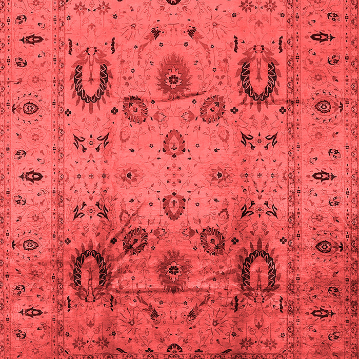 Machine Washable Oriental Red Traditional Rug, wshurb1066red