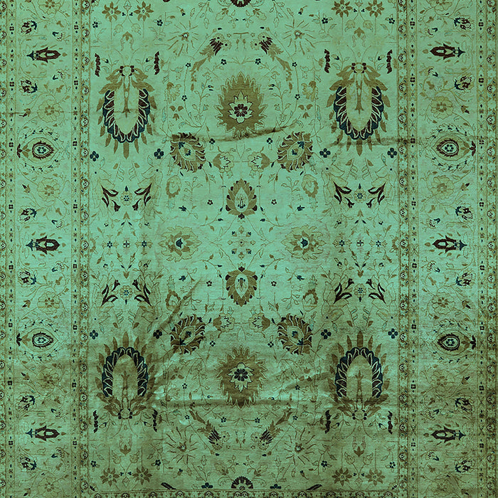 Machine Washable Oriental Turquoise Traditional Area Rugs, wshurb1066turq
