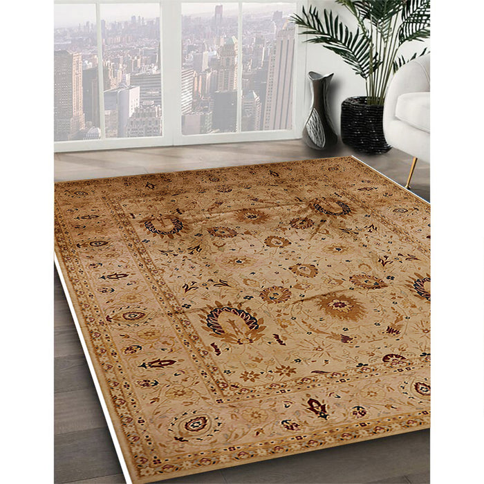 Machine Washable Industrial Modern Gold Rug in a Family Room, wshurb1066