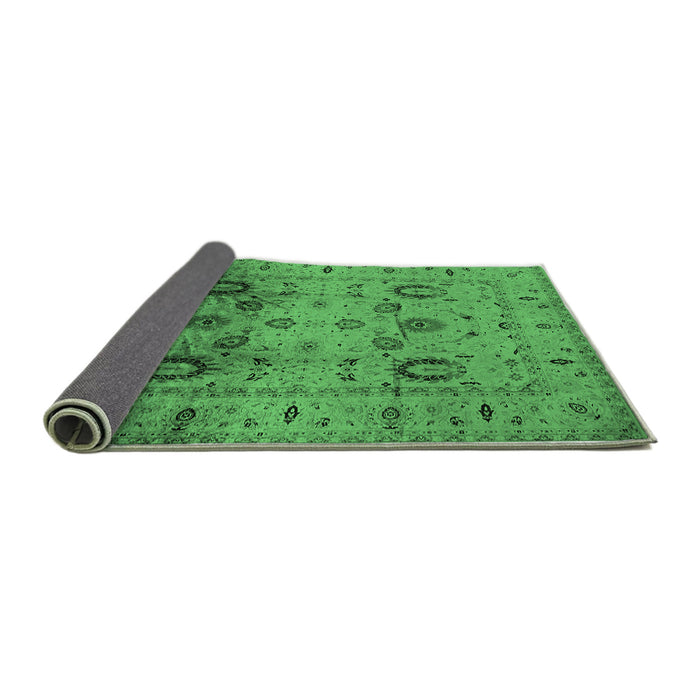 Sideview of Oriental Emerald Green Traditional Rug, urb1066emgrn