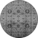 Round Oriental Gray Traditional Rug, urb1066gry