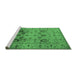 Sideview of Machine Washable Oriental Emerald Green Traditional Area Rugs, wshurb1066emgrn