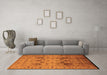 Machine Washable Oriental Orange Traditional Area Rugs in a Living Room, wshurb1066org