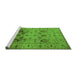 Sideview of Machine Washable Oriental Green Traditional Area Rugs, wshurb1066grn