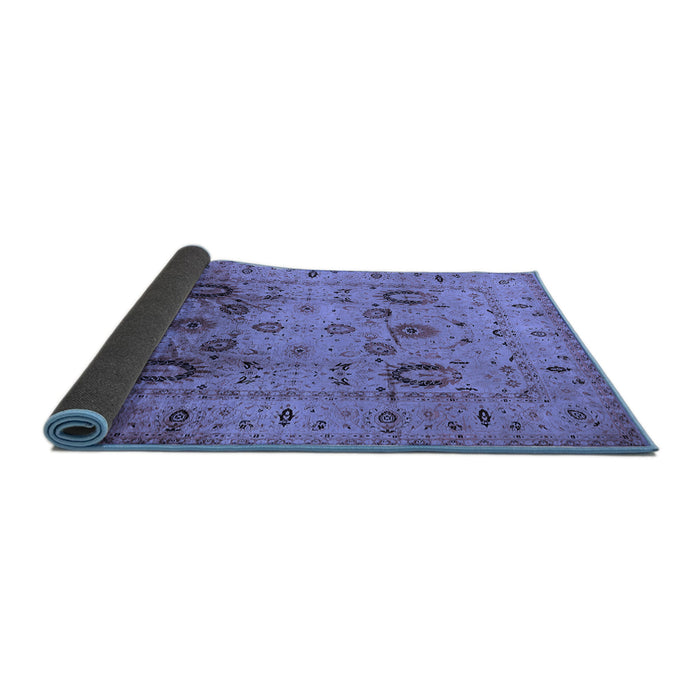 Sideview of Oriental Blue Traditional Rug, urb1066blu