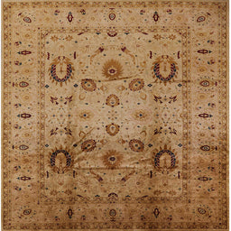 Square Machine Washable Industrial Modern Gold Rug, wshurb1066