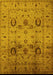 Machine Washable Oriental Yellow Traditional Rug, wshurb1066yw