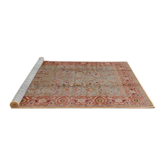 Sideview of Machine Washable Industrial Modern Camel Brown Rug, wshurb1067