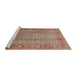 Sideview of Machine Washable Industrial Modern Camel Brown Rug, wshurb1067