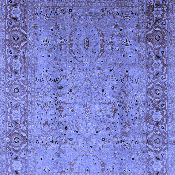 Machine Washable Oriental Blue Traditional Rug, wshurb1067blu