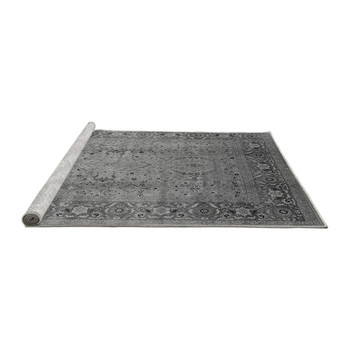 Sideview of Machine Washable Oriental Gray Traditional Rug, wshurb1067gry