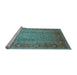 Sideview of Machine Washable Oriental Light Blue Traditional Rug, wshurb1067lblu