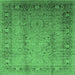 Square Oriental Emerald Green Traditional Rug, urb1067emgrn
