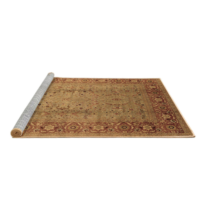 Sideview of Machine Washable Oriental Brown Traditional Rug, wshurb1067brn