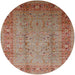 Round Mid-Century Modern Camel Brown Oriental Rug, urb1067