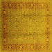 Square Oriental Yellow Traditional Rug, urb1067yw