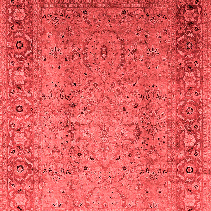 Machine Washable Oriental Red Traditional Rug, wshurb1067red