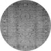 Round Oriental Gray Traditional Rug, urb1067gry