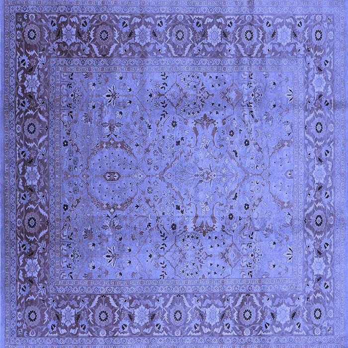Square Oriental Blue Traditional Rug, urb1067blu