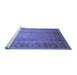 Sideview of Machine Washable Oriental Blue Traditional Rug, wshurb1067blu