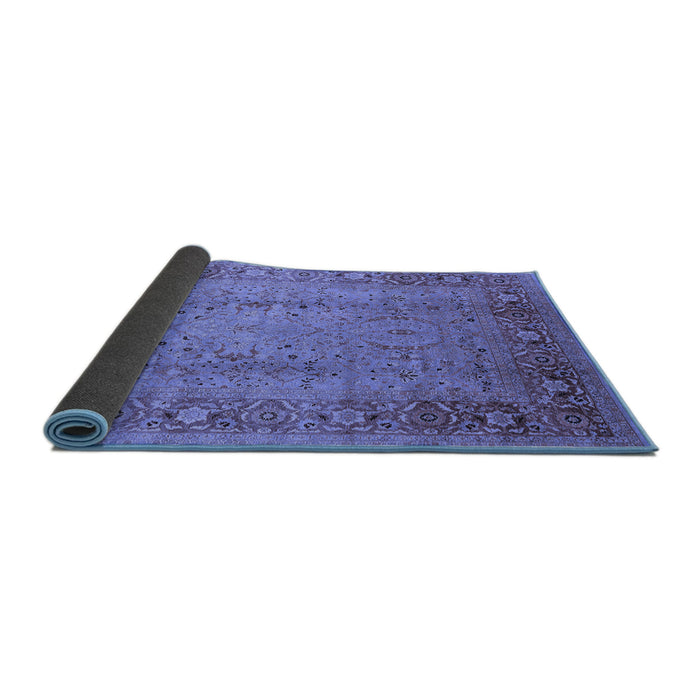 Sideview of Oriental Blue Traditional Rug, urb1067blu
