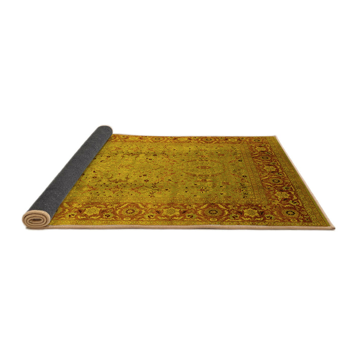 Sideview of Oriental Yellow Traditional Rug, urb1067yw