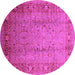 Round Oriental Pink Traditional Rug, urb1067pnk