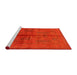 Sideview of Machine Washable Industrial Modern Red Rug, wshurb1068