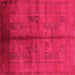 Square Oriental Pink Industrial Rug, urb1068pnk