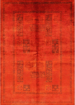 Machine Washable Industrial Modern Red Rug, wshurb1068