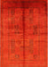 Machine Washable Industrial Modern Red Rug, wshurb1068