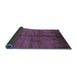 Sideview of Oriental Blue Industrial Rug, urb1068blu