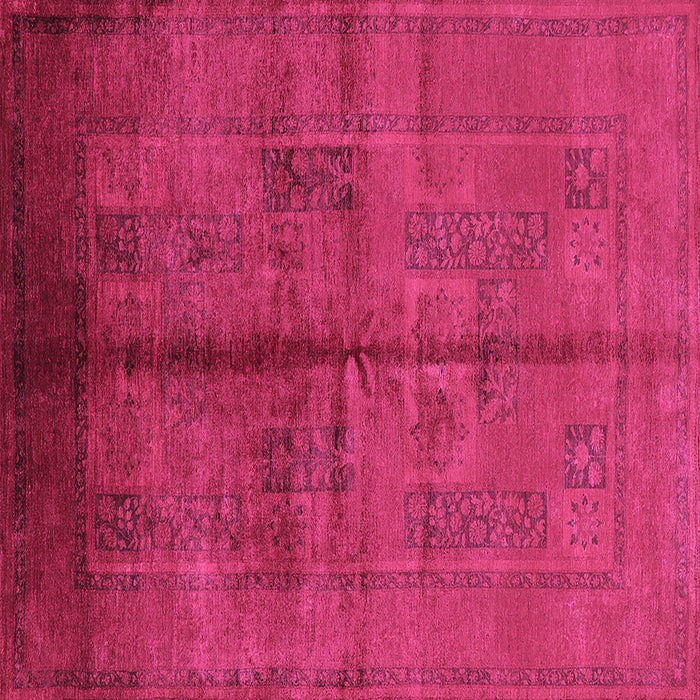Square Machine Washable Oriental Purple Industrial Area Rugs, wshurb1068pur