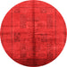 Round Oriental Orange Industrial Rug, urb1068org