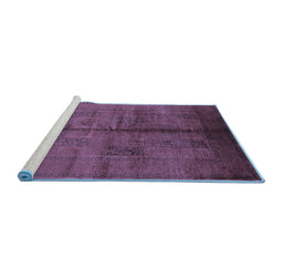 Sideview of Machine Washable Oriental Blue Industrial Rug, wshurb1068blu