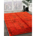 Mid-Century Modern Red Oriental Rug in Family Room, urb1068