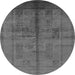 Round Oriental Gray Industrial Rug, urb1068gry