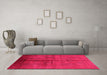 Machine Washable Oriental Pink Industrial Rug in a Living Room, wshurb1068pnk