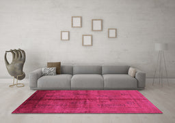 Machine Washable Oriental Purple Industrial Area Rugs in a Living Room, wshurb1068pur
