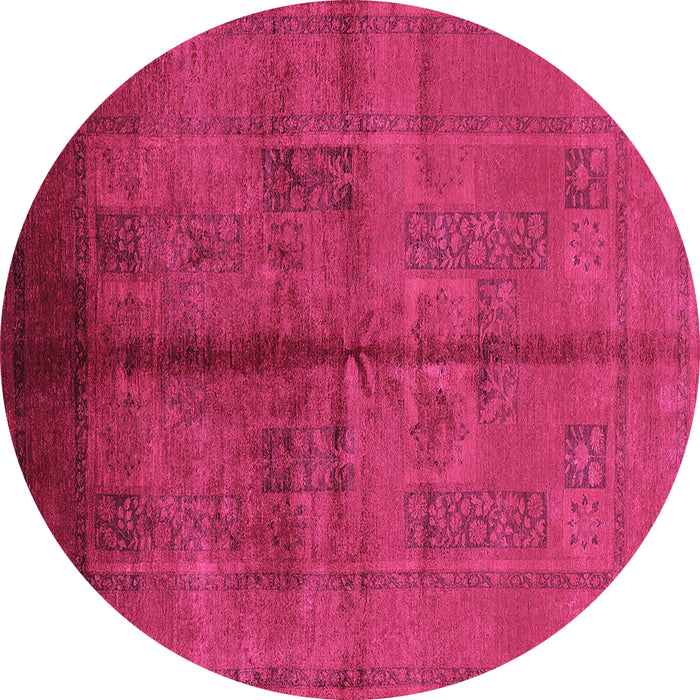 Round Machine Washable Oriental Purple Industrial Area Rugs, wshurb1068pur