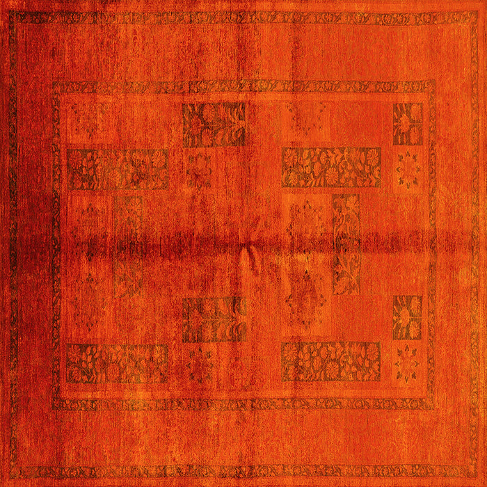 Square Machine Washable Oriental Yellow Industrial Rug, wshurb1068yw