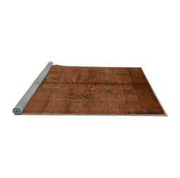Sideview of Machine Washable Oriental Light Blue Industrial Rug, wshurb1068lblu