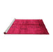 Sideview of Machine Washable Oriental Pink Industrial Rug, wshurb1068pnk