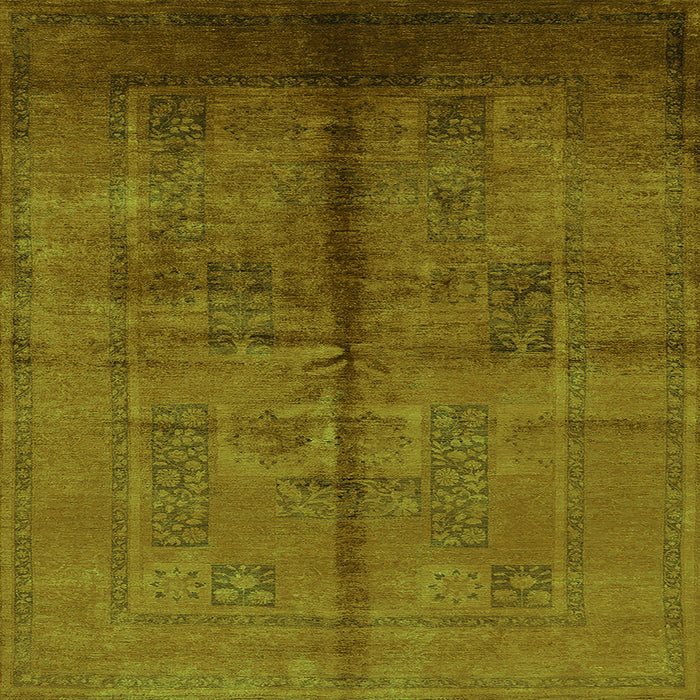 Square Machine Washable Oriental Green Industrial Area Rugs, wshurb1068grn