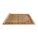 Sideview of Machine Washable Industrial Modern Mahogany Brown Rug, wshurb1069