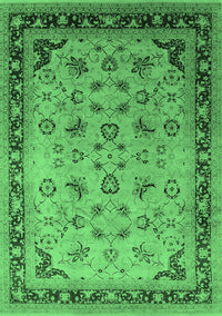 Oriental Emerald Green Traditional Rug, urb1069emgrn
